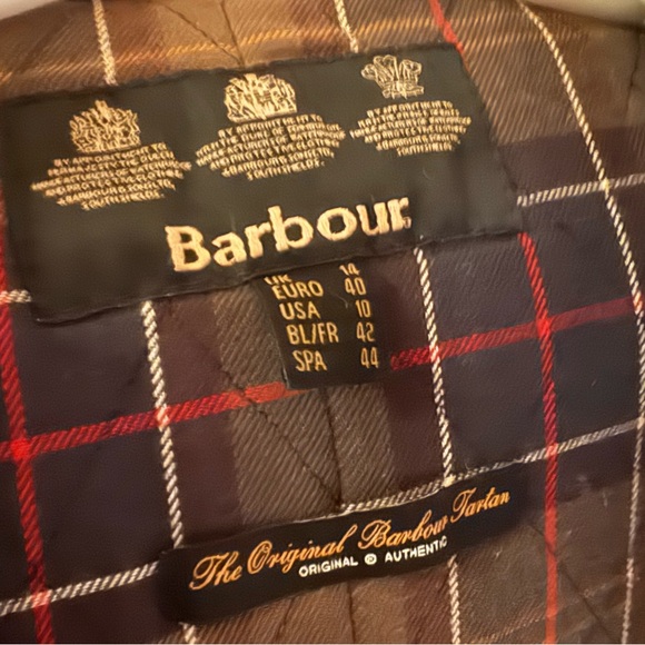 BARBOUR Kelsall Wax Coated Army Green Parka Jacket Coat Size 10 - Picture 10 of 11